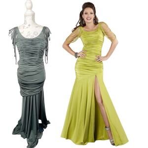 Vintage Jovani Prom Y2k 5436 Cutout Ruching Mermaid Gown NWT Size 4